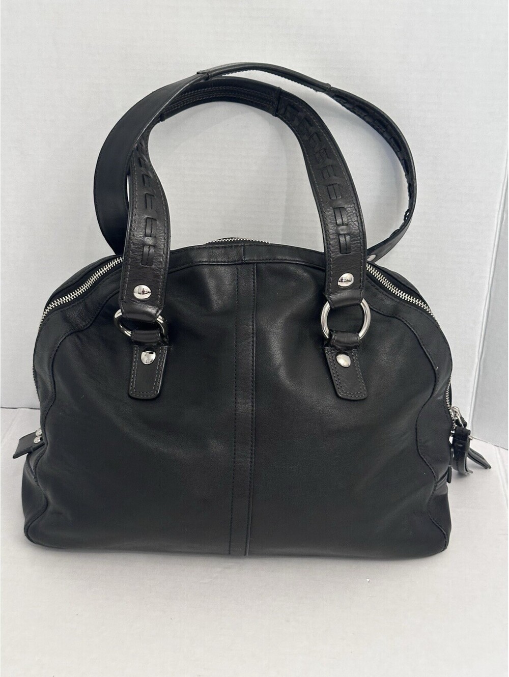 Vintage Coach Soho Courtney Black Leather Domed Satchel Handbag K0893-F13111 - Picture 3 of 9